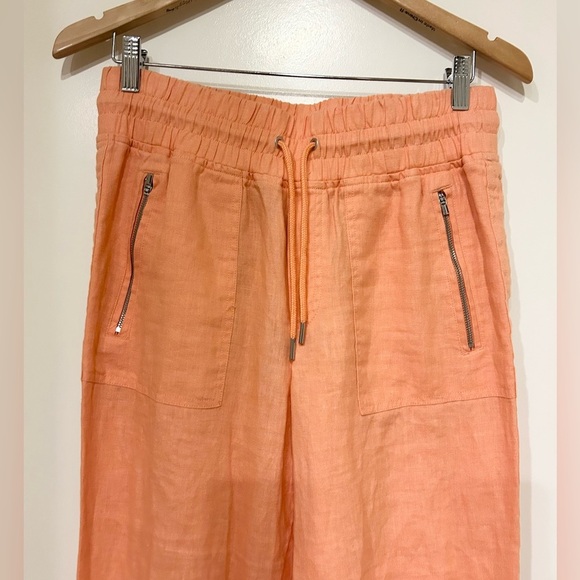 Womens Athleta Cabo Linen Joggers Pants Pull On Orange Peach size 6 - Picture 3 of 10